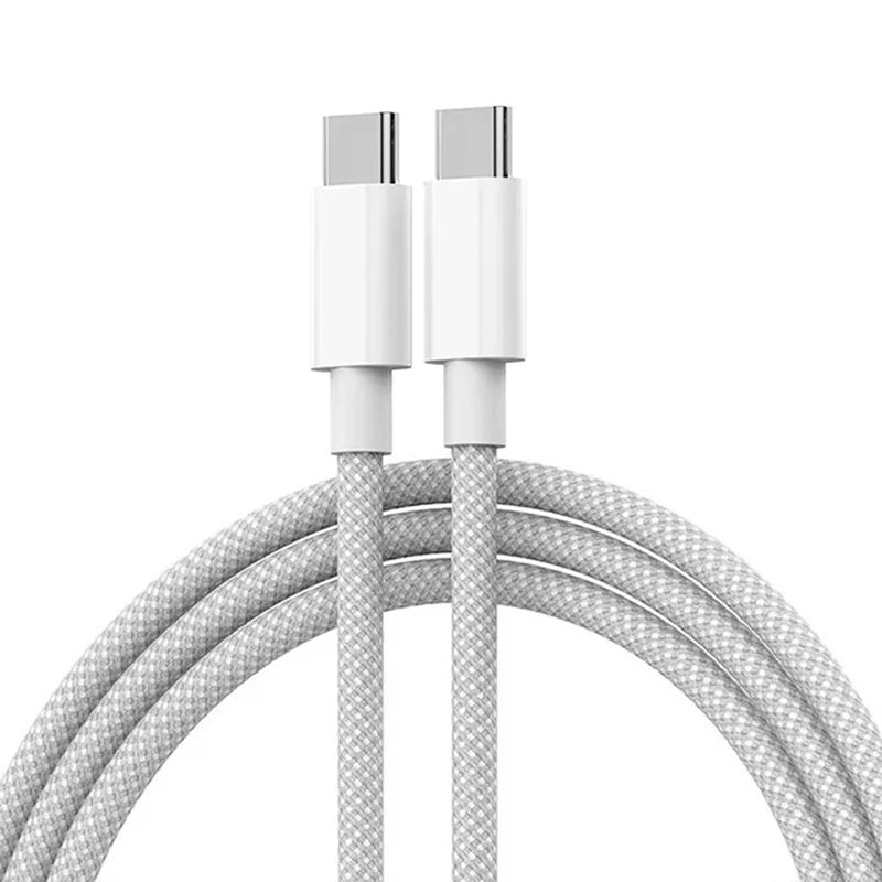 PD 60W Tipo C a Tipo C Cable de color para iphone 15 15pro Carga rápida para Xiaomi Samsung Huawei Tipo C Cable de tejido 1M 2M 3M