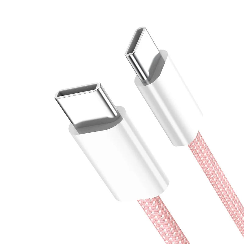 PD 60W Tipo C a Tipo C Cable de color para iphone 15 15pro Carga rápida para Xiaomi Samsung Huawei Tipo C Cable de tejido 1M 2M 3M