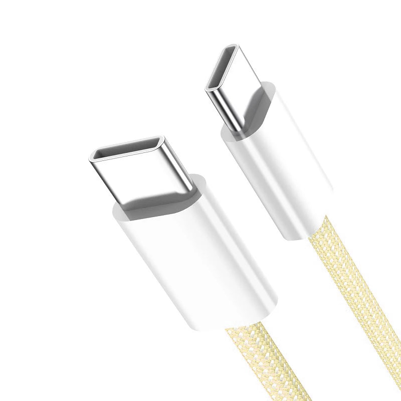 PD 60W Tipo C a Tipo C Cable de color para iphone 15 15pro Carga rápida para Xiaomi Samsung Huawei Tipo C Cable de tejido 1M 2M 3M