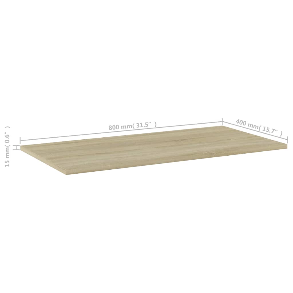 NNEVL Bookshelf Boards 8 pcs Sonoma Oak 80x40x1.5 cm Chipboard-4