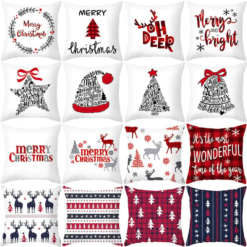 Funda de almohada de Navidad de dibujos animados para decoración de sofá de oficina