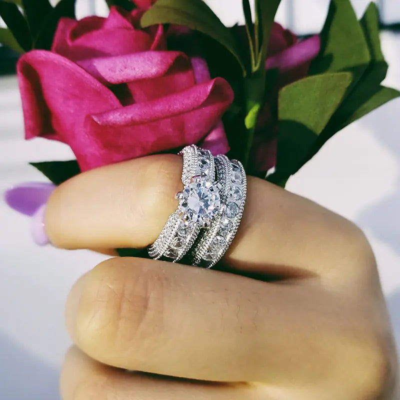 Anillo de compromiso de plata para mujer - Joyería de ley 925