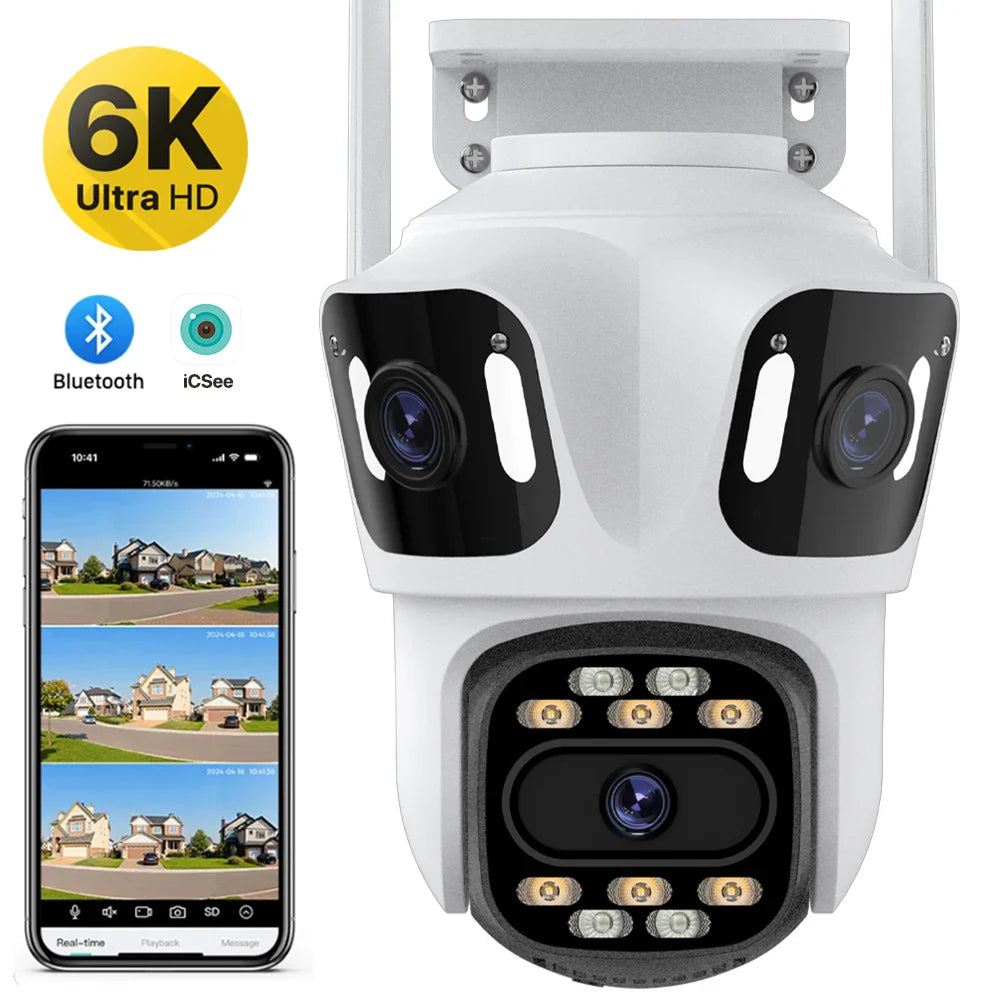 NNEOBA Three Lens 6K HD Outdoor WiFi Security Camera-1