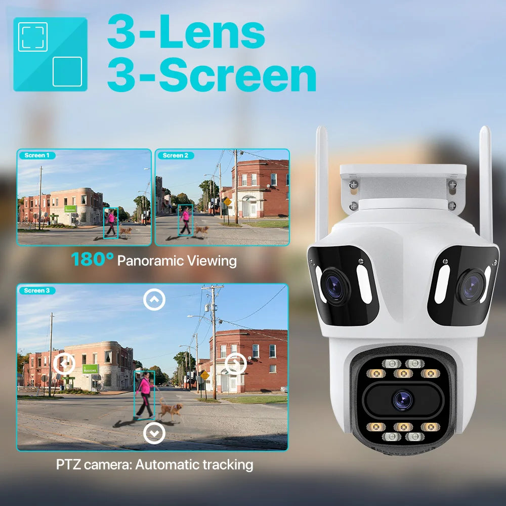 NNEOBA Three Lens 6K HD Outdoor WiFi Security Camera-2