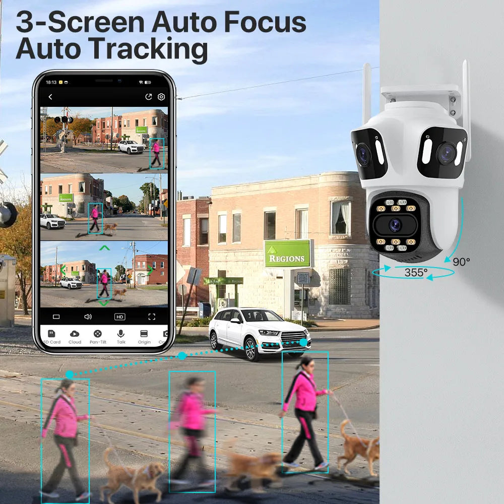 NNEOBA Three Lens 6K HD Outdoor WiFi Security Camera-3