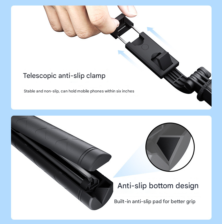 NNEDSZ White No Light 3-in-1 Bluetooth Selfie Stick with Tripod and Remote Control - Adjustable for Smartphones-1
