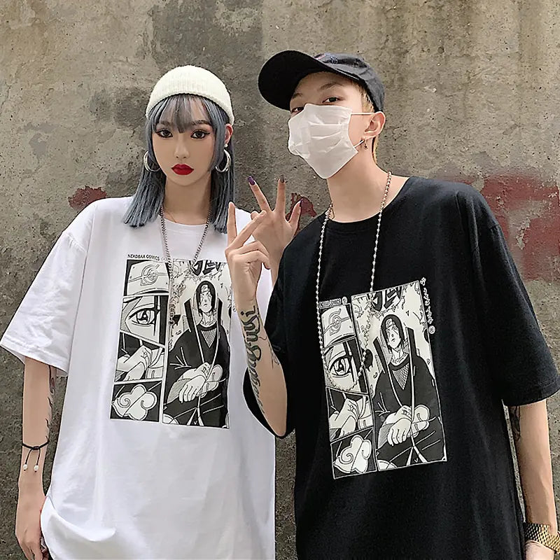 Camisetas gráficas de pareja de verano para estudiantes (talla grande)