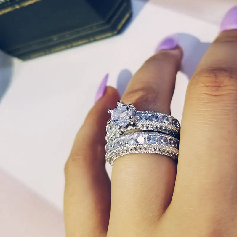 Anillo de compromiso de plata para mujer - Joyería de ley 925